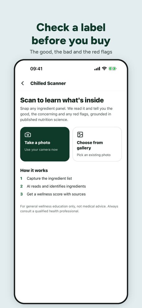 Chilled app: check a label before you buy